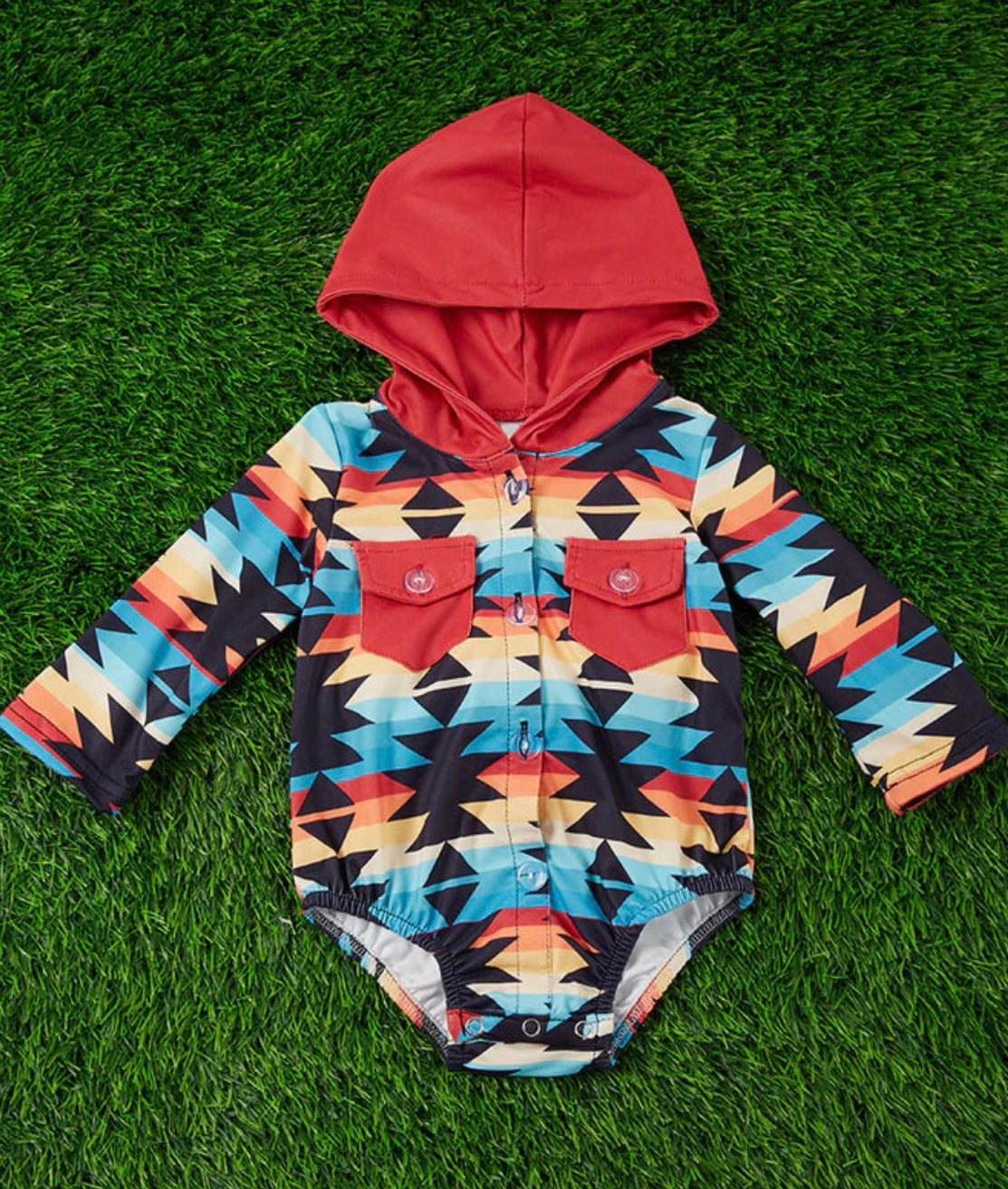 Aztec Printed Boy Onesie