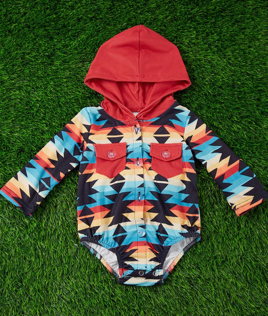 Aztec Printed Boy Onesie