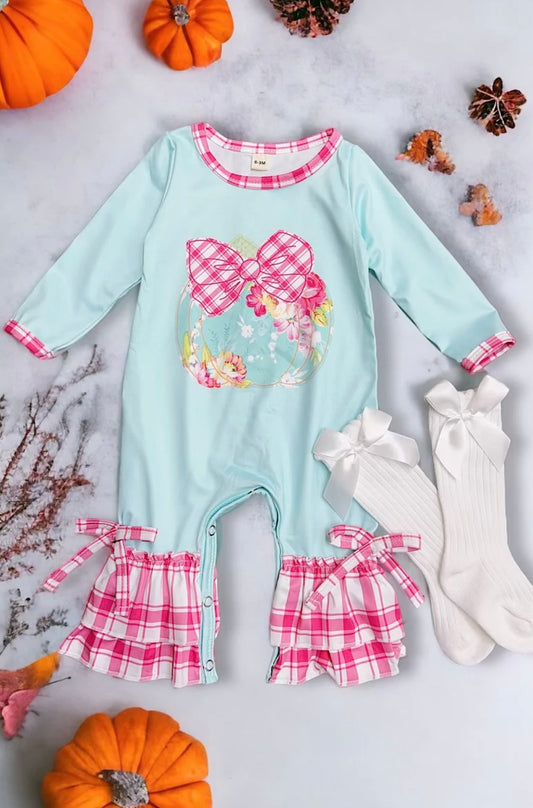 Aqua Pumpkin Romper